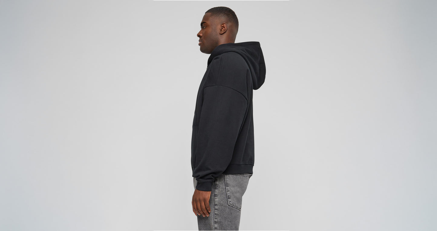 PAZ Logo Zip Hoodie Black
