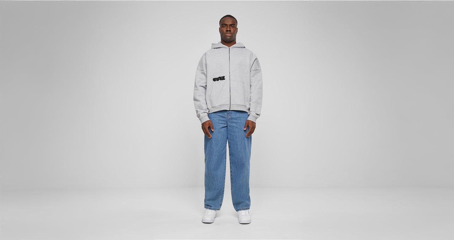 PAZ GOD DID Zip Hoodie Grey
