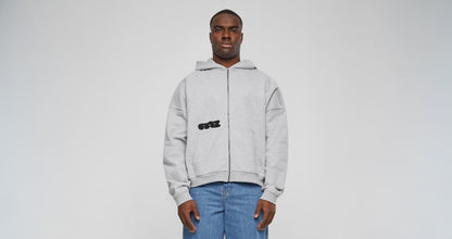 PAZ GOD DID Zip Hoodie Grey
