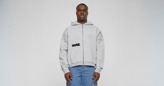 PAZ Logo Zip Hoodie Grey
