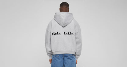 PAZ GOD DID Zip Hoodie Grey